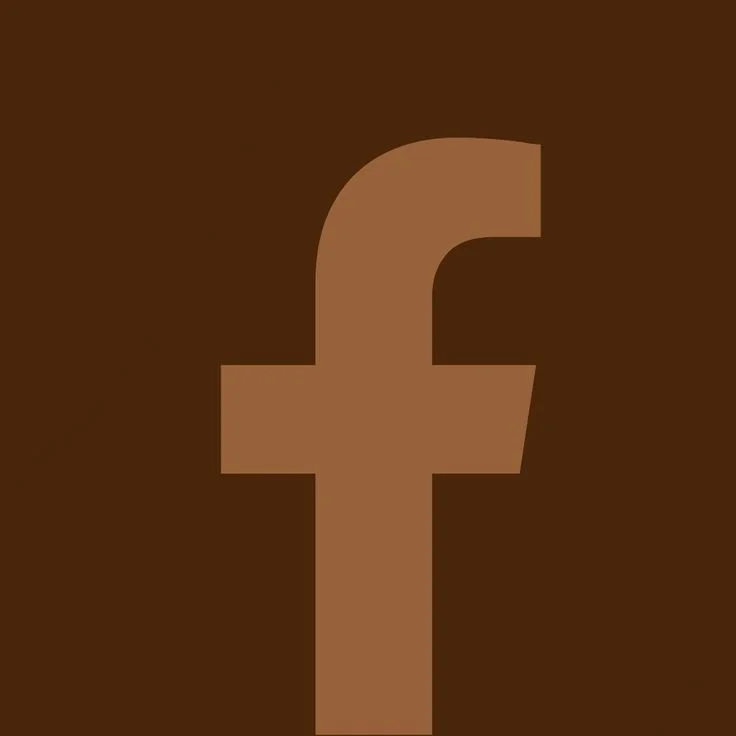 Facebook logo in brown tones
