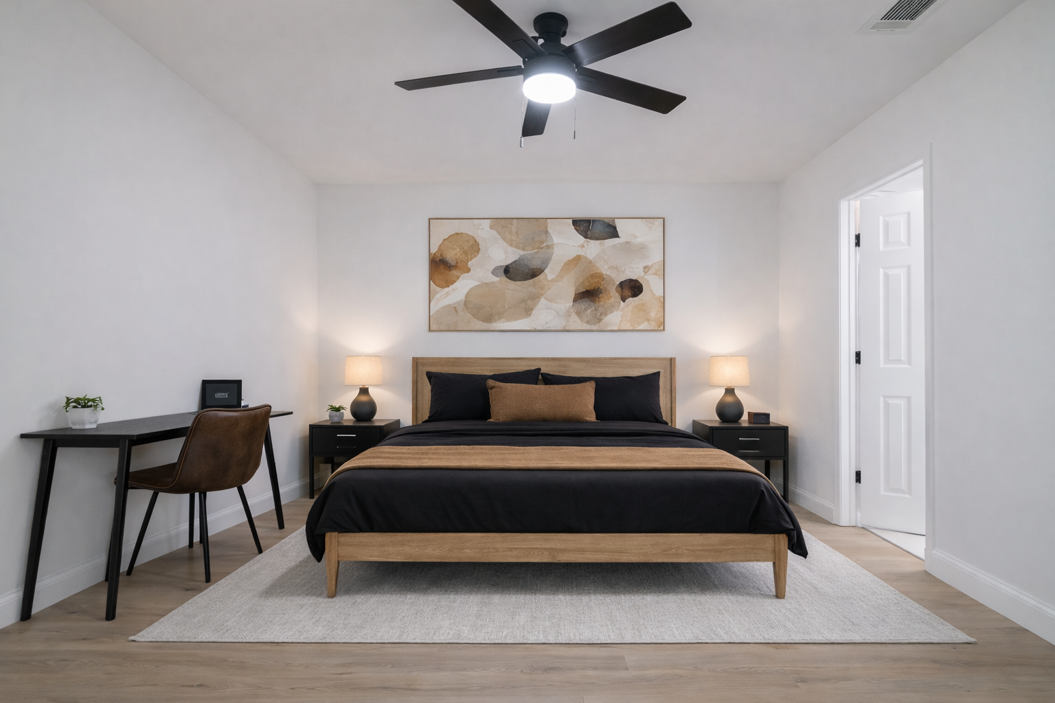 Modern neutral bedroom with sleek furniture.png