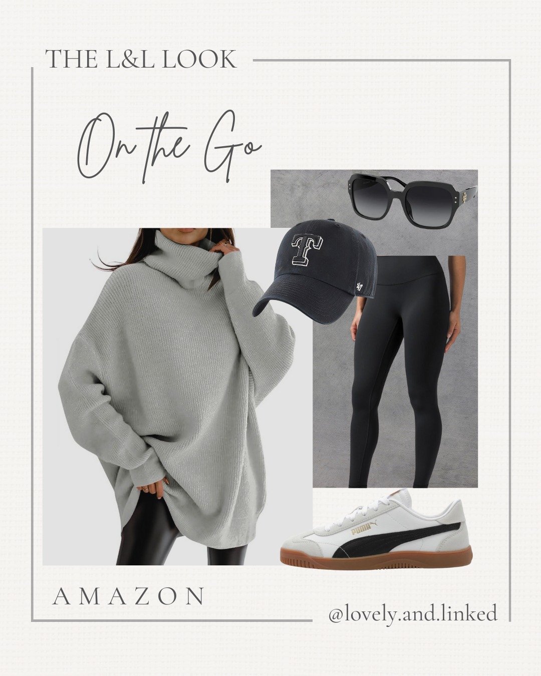 On-the-go look I&rsquo;m loving! So cozy, comfy, and effortlessly chic. These favorites make everyday style easy. Look linked in bio.🤍 #toryburch #pumasneakers #amazonfinds  #onthegostyle #casualchic