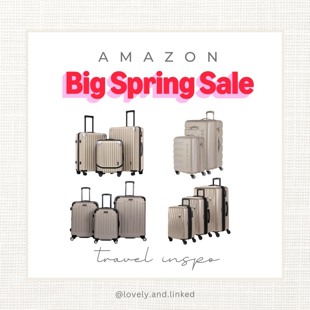Champagne wishes and caviar dreams ✨✈️
Loving the champagne tones on these luggage sets! Jet-set style with a high-end look for less. 
Shop my Linktree in bio. 
#amazonfinds #bigspringsale #travelstyle #luggageset #lovelyandlinked