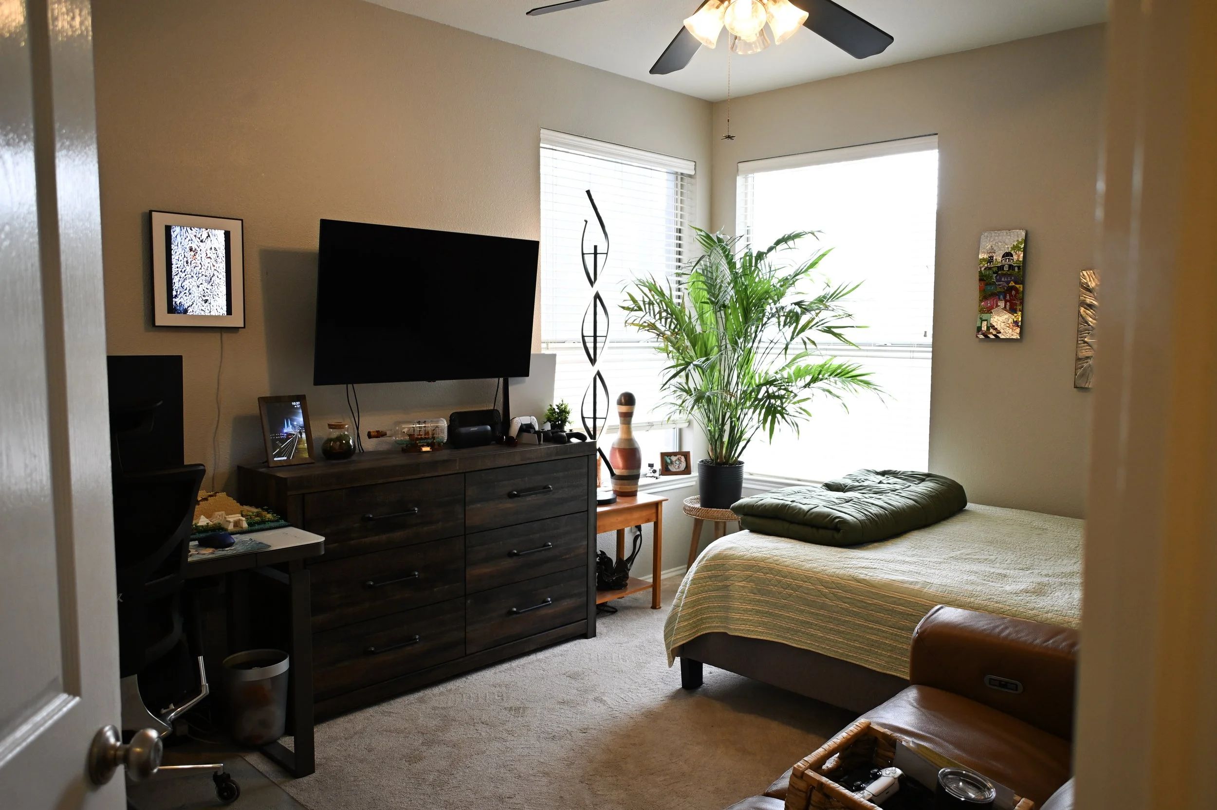 Modern bedroom at Fireside Sober Living.