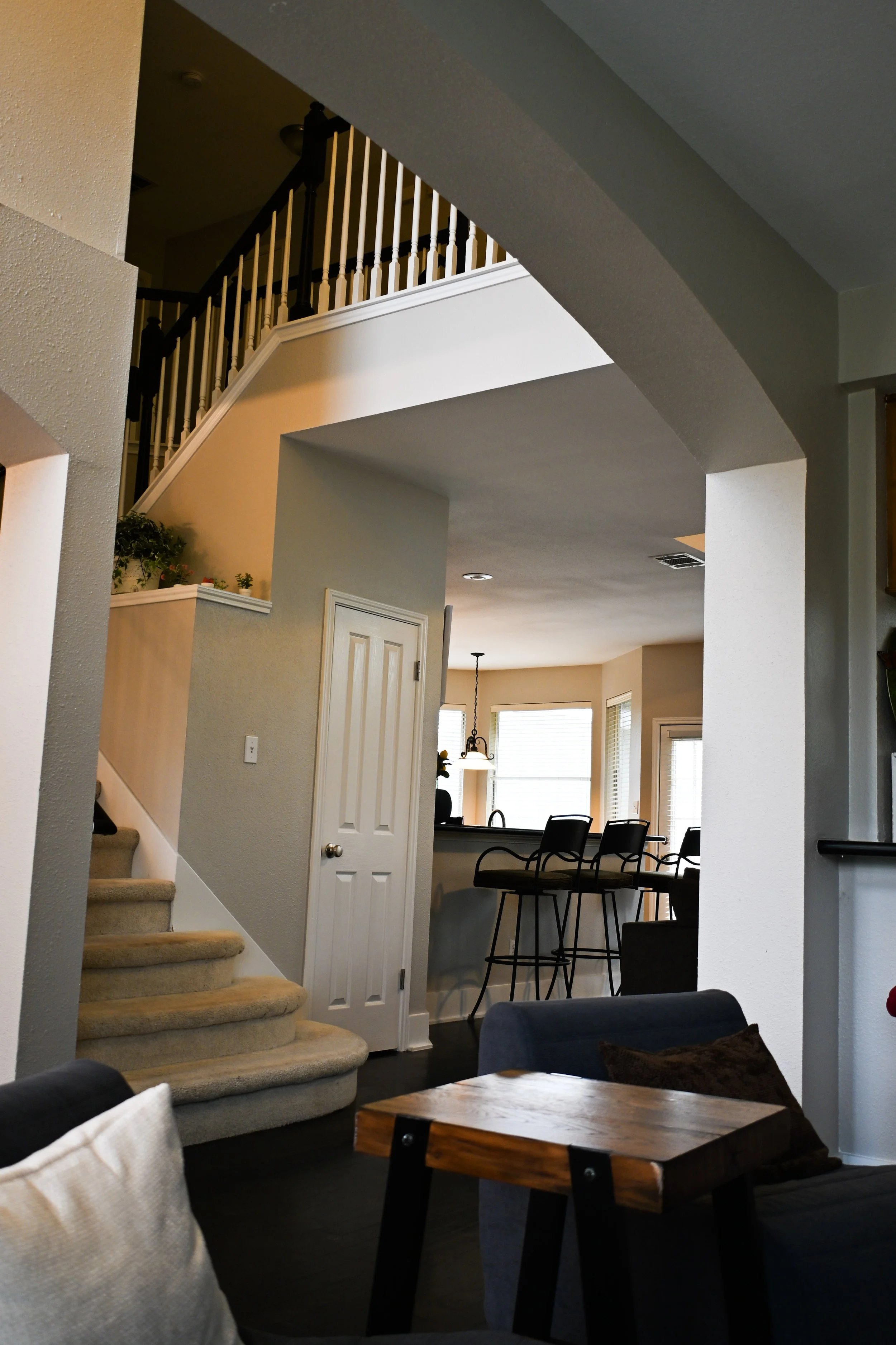 Interior view of Fireside Sober Living featuring the staircase.