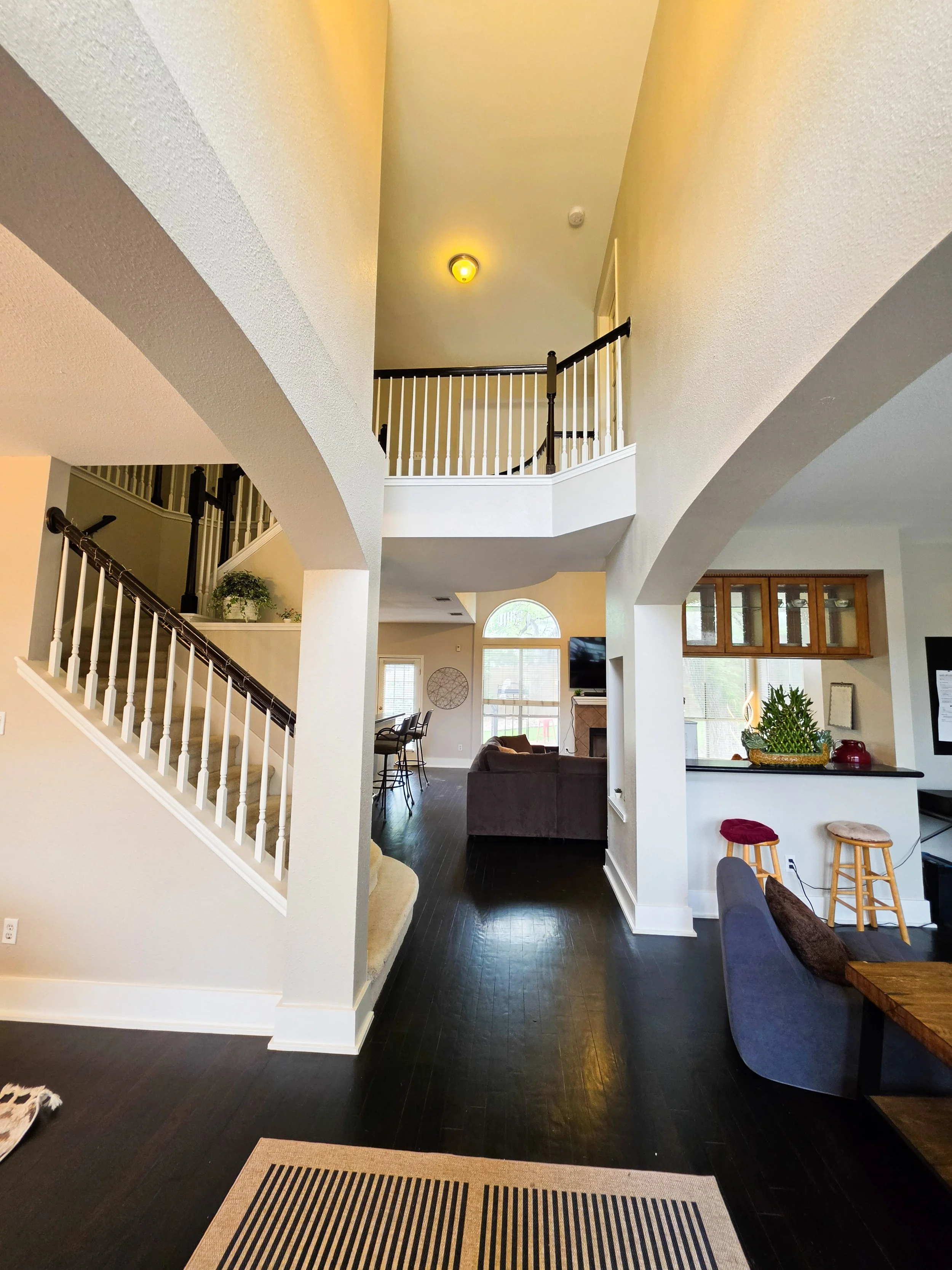 Fireside sober living - holistic wellness in Austin, Texas. Entryway and stairwell.