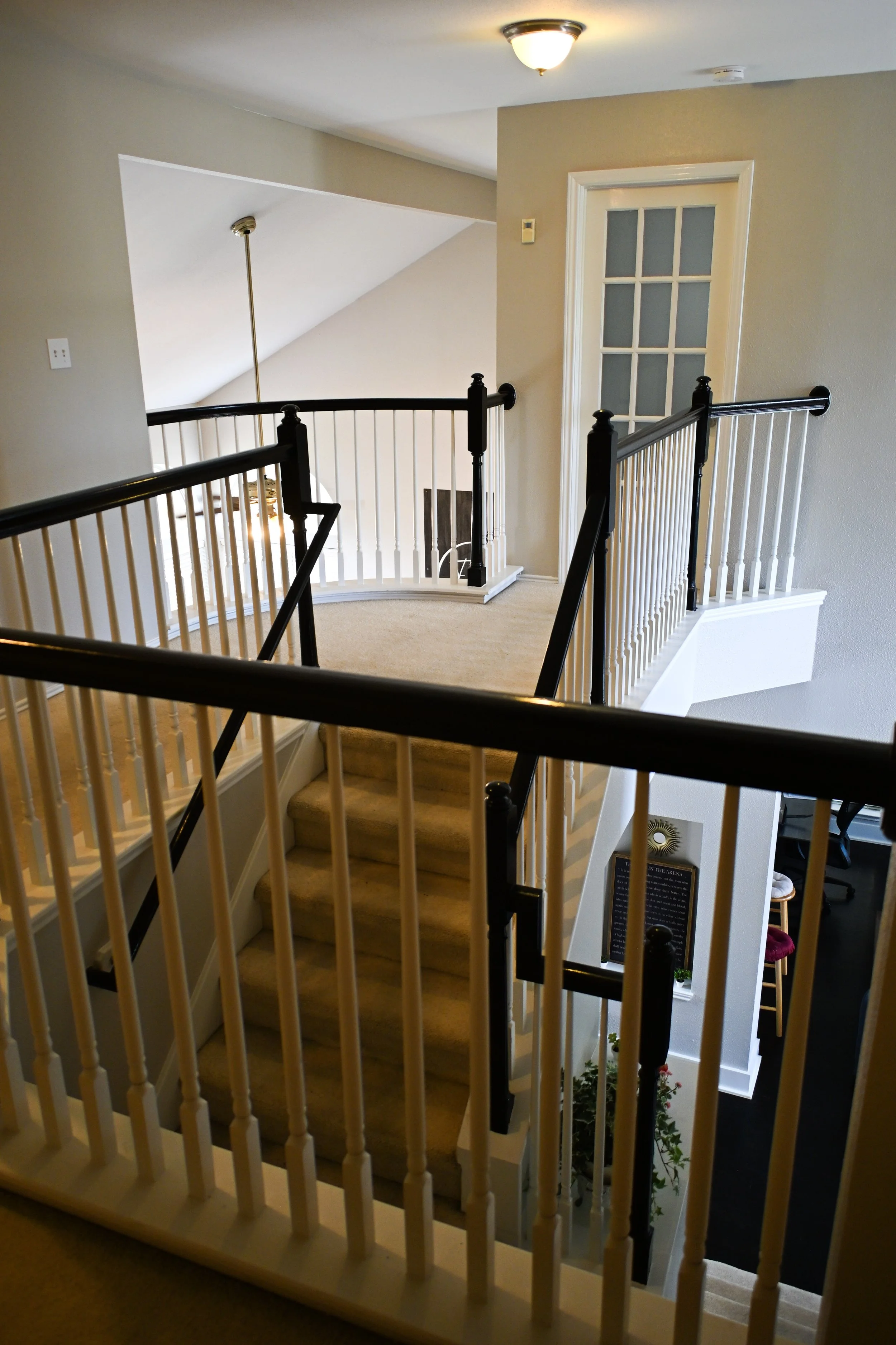 Interior view from the second story, which includes five bedrooms and two bathrooms at Fireside Sober Living.