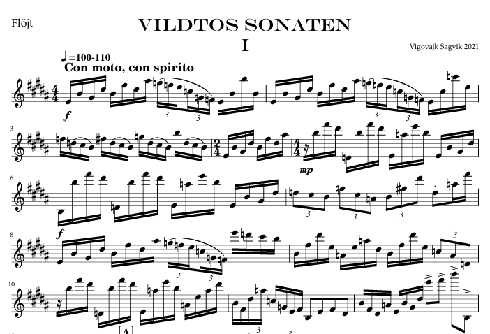 VILDTOS SONATEN - FLUTE PART