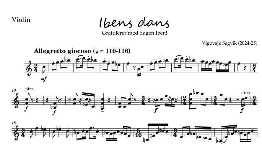IBENS DANS - VIOLIN PART