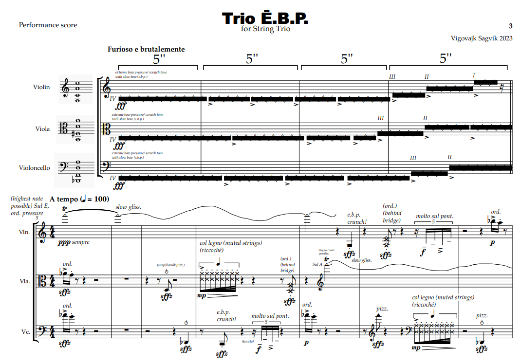 Trio Ē.B.P. - PERFORMANCE SCORE