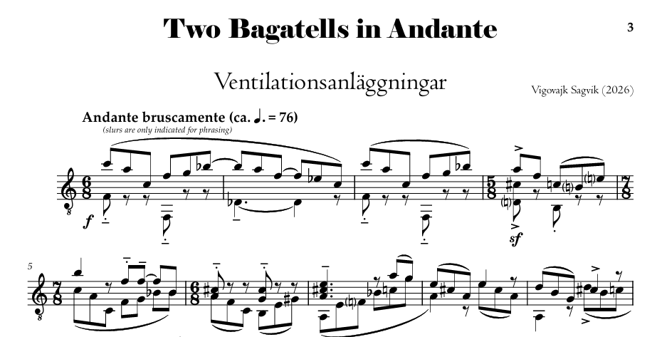 TWO BAGATELLS IN ANDANTE - SCORE