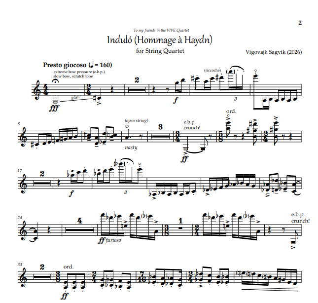INDULÓ (HOMMAGE À HAYDN) - PARTS