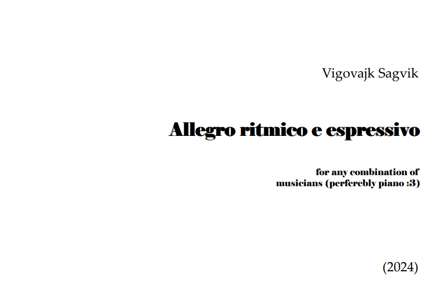 ALLEGRO RITMICO E ESPRESSIVO -SCORE