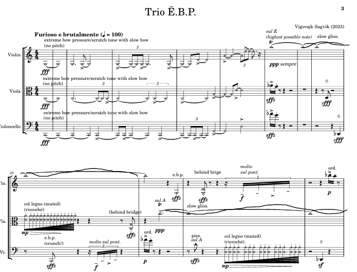 TRIO Ē.B.P. - SCORE
