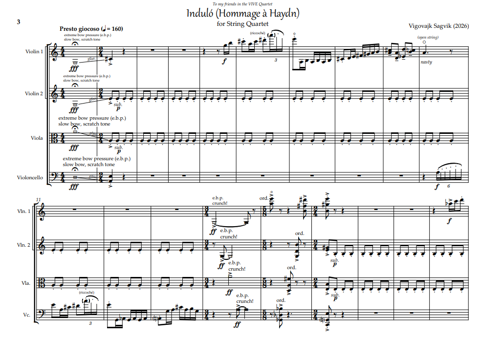 INDULÓ (HOMMAGE À HAYDN) - SCORE