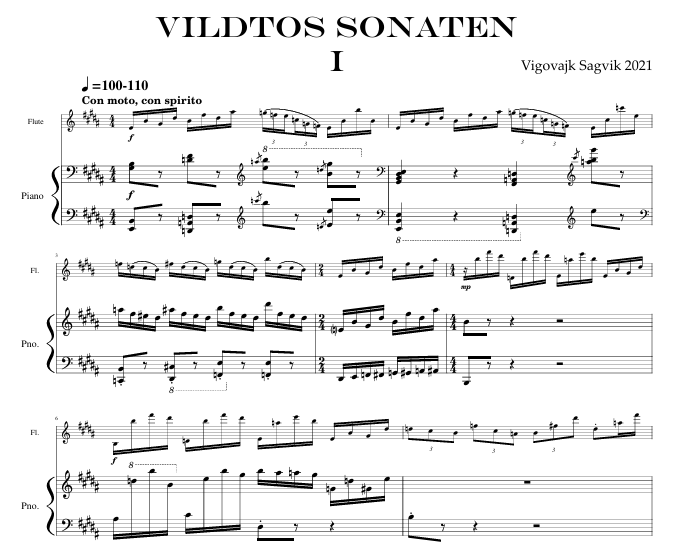 VILDTOS SONATEN - SCORE
