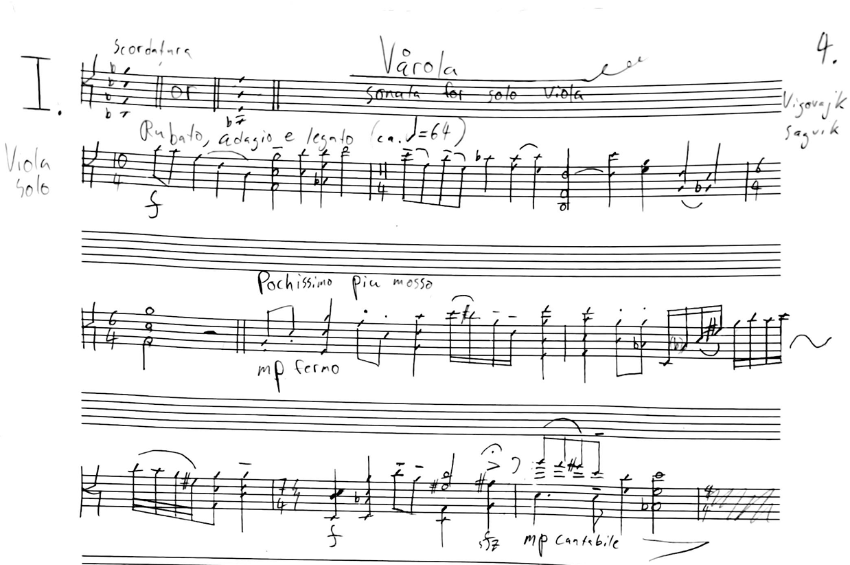 VÅROLA (SONATA FOR SOLO VIOLA) - SCORE