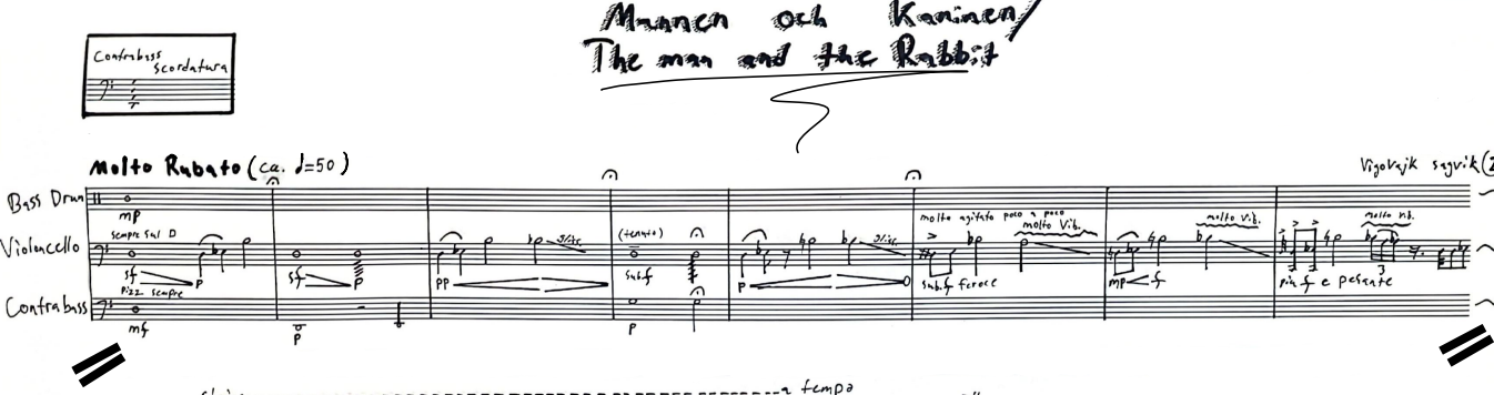 THE MAN AND THE RABBIT - PERFORMANCE SCORE