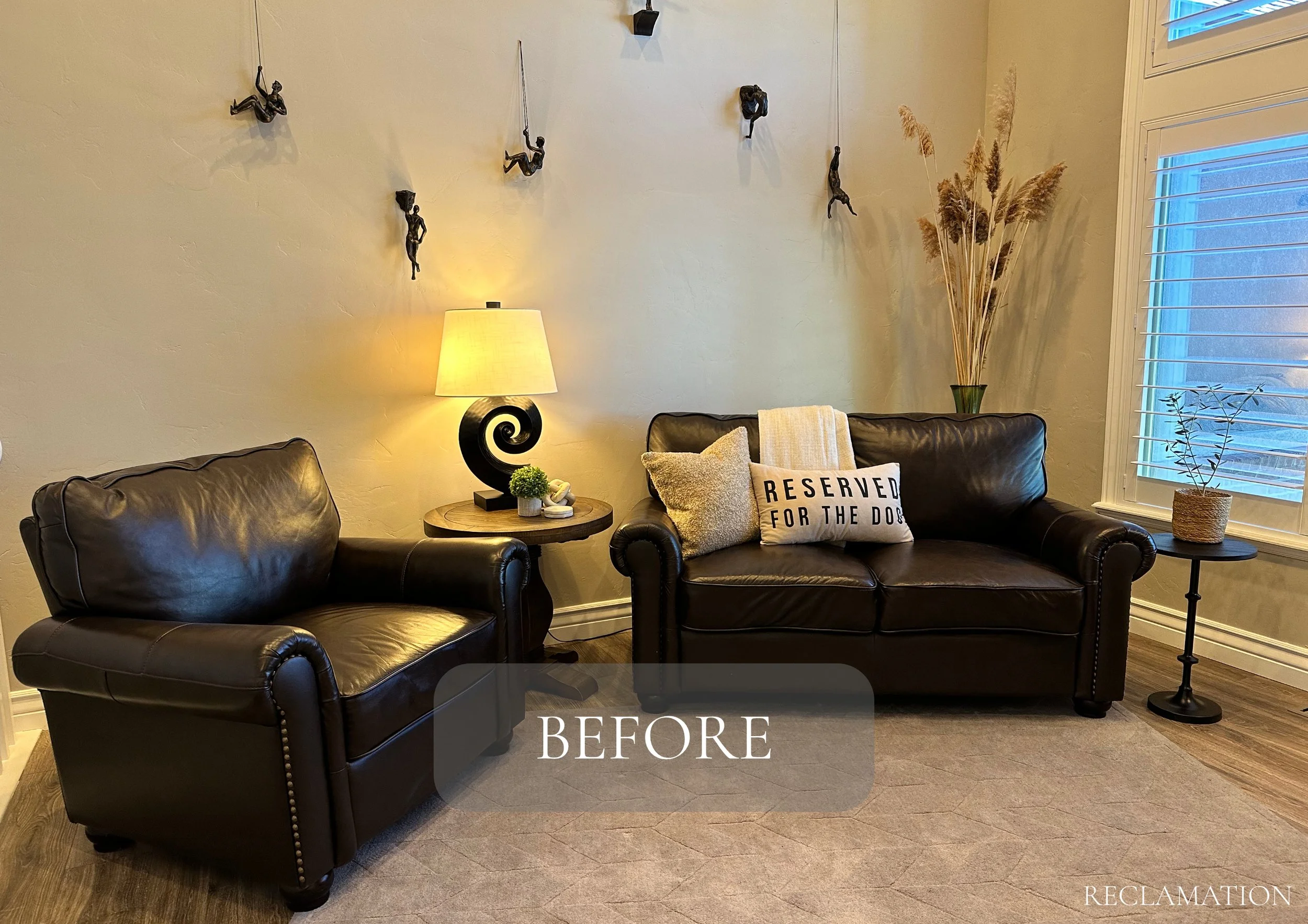 Before a living room was redesigned by Brock Abel, an Interior Designer in Farmington, Utah.