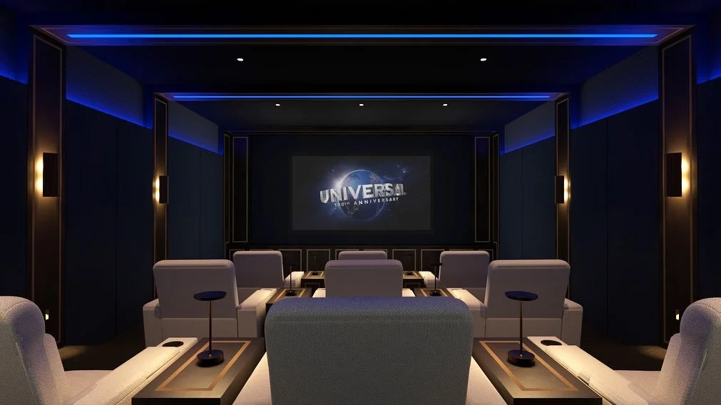 Luxury is all in the details. This home cinema features Lutron lighting that sets the perfect mood, Crestron control that makes everything effortless, and Wisdom speakers that bring every scene to life. It&rsquo;s technology and design working togeth