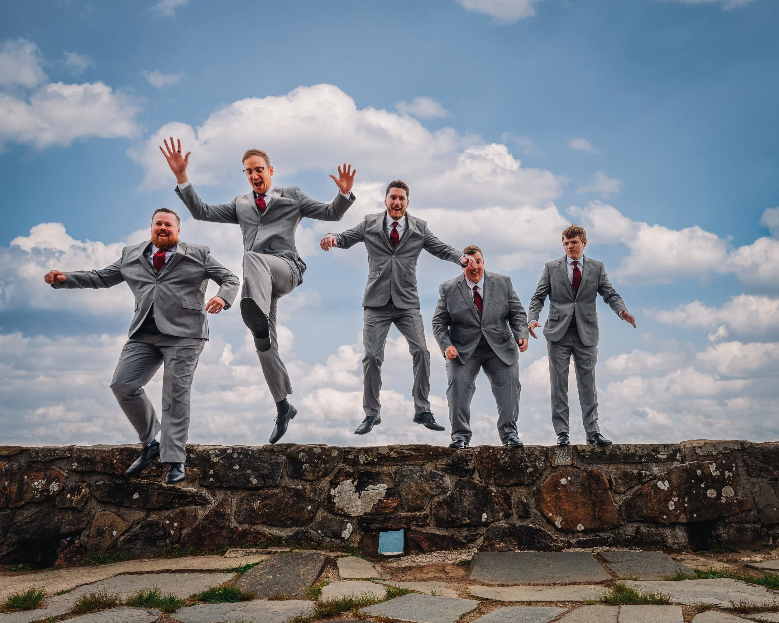Groomsmen having fun