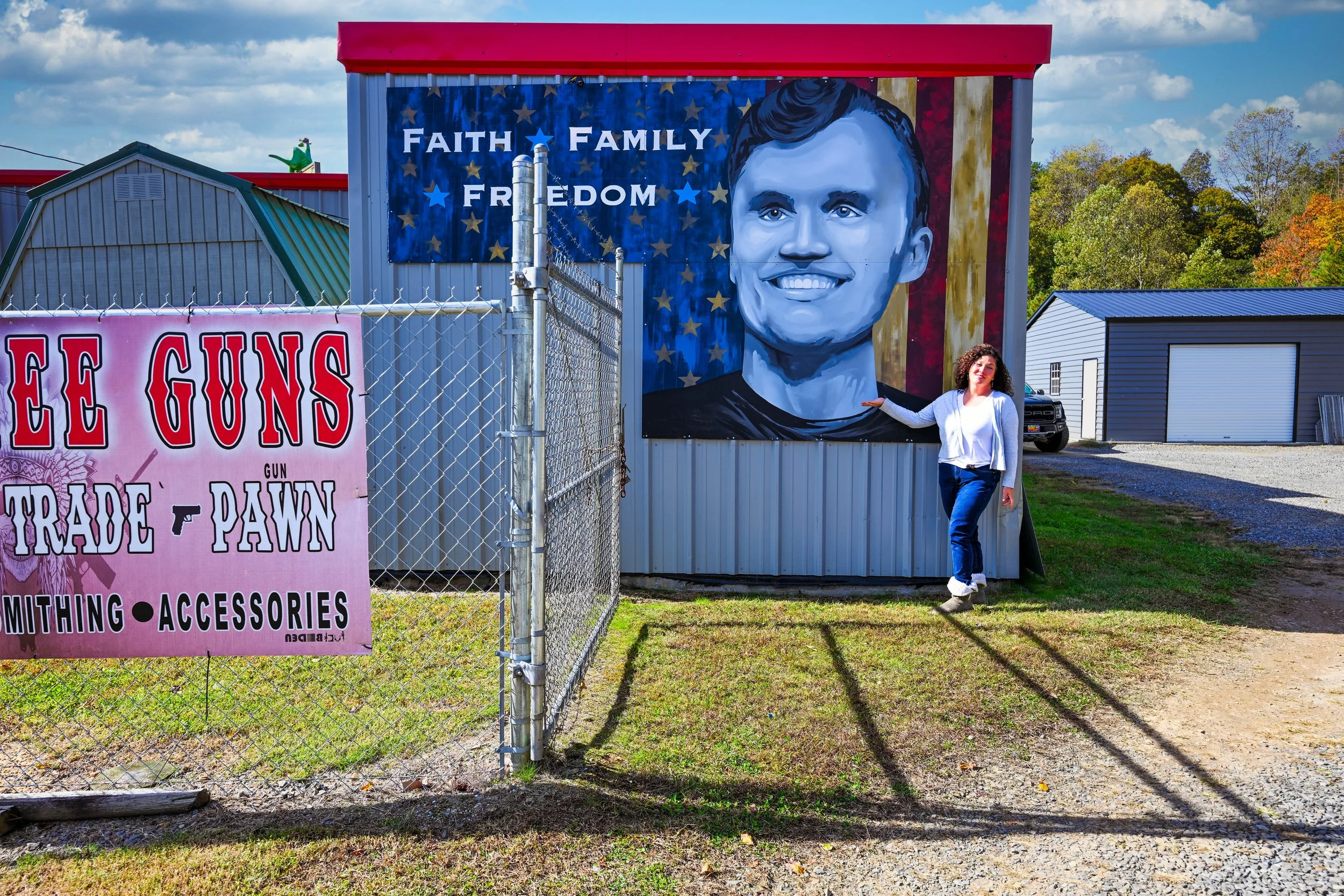 Charlie Kirk Mural to get people noticing your business when they drive past