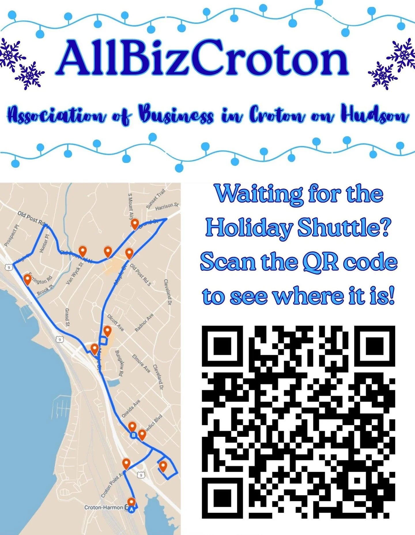 Our free holiday shuttle is getting ready to go 🚍 We&rsquo;ll be laminating a bunch of these for local businesses to put in their shops- comment below if you&rsquo;d like us to drop one off at your business today (Thursday)!
#shoplocal #smallbusines