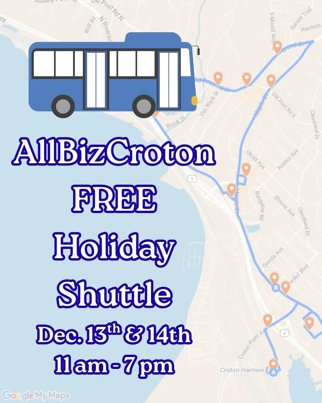 Utilize our FREE holiday shuttle to maximize your holiday shopping and minimize driving! Our holiday shuttle will run on December 13th and 14th from 11 am to 7 pm. Feel free to park anywhere along the route and use our tracker to see where the bus is