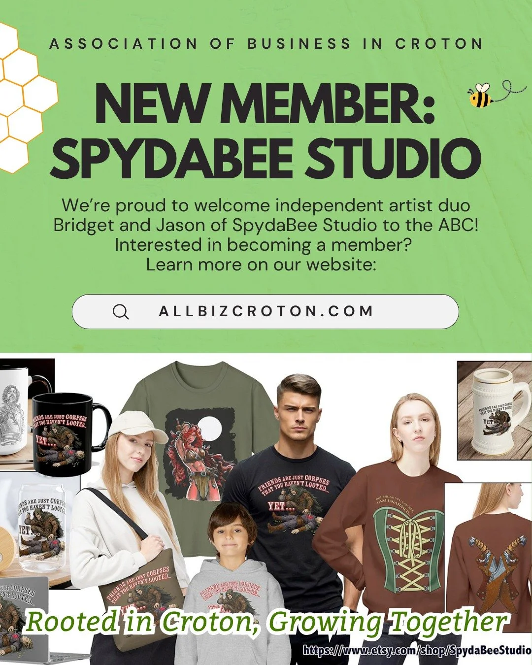 We're proud to welcome independent artist duo Bridget and Jason of @spydabee.studio to the ABC! Interested in becoming a member? Learn more on our website, link in bio 🔗
#supportsmallbusiness #localart #westchestercountyny #shoplocal