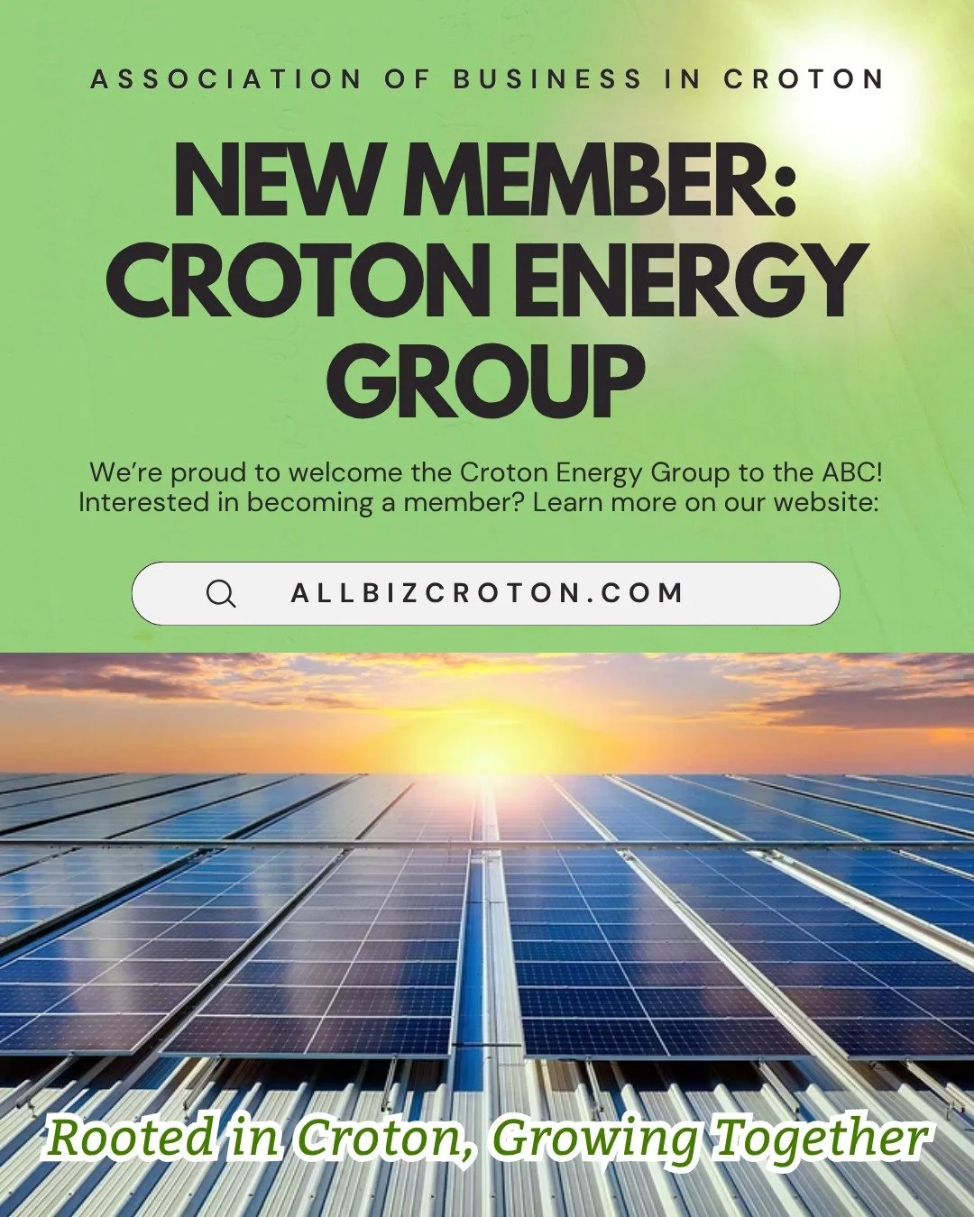We're proud to welcome @crotonenergygroup to the ABC! Interested in learning more about becoming a member? Check out our website, link in bio 🔗
#westchestercounty #sustainableenergy #shoplocal #supportlocalbusiness