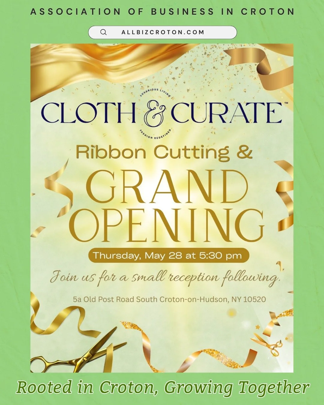 Visit @clothandcurate  tonight at 5:30 pm for their Grand Opening Ceremony 🎀  We're so proud of their accomplishments- from 7 years in business to 1 year in-store!
#smallbusiness #shopsmall #localstyle #supportlocalbusiness