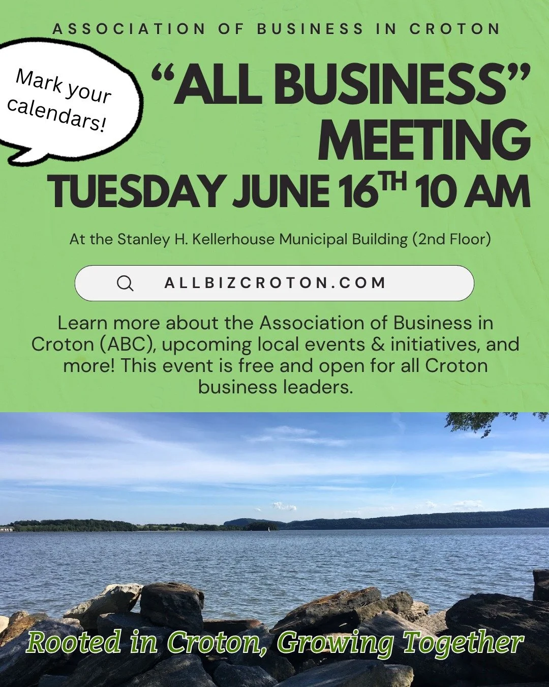 Mark your calendars for our next Croton "All Business" meeting on June 16th at 10 am in the Municipal Building ☕ All Croton business leaders are welcome to attend! Learn more and RSVP on our website, link in bio 🔗
#supportlocalbusinesses #