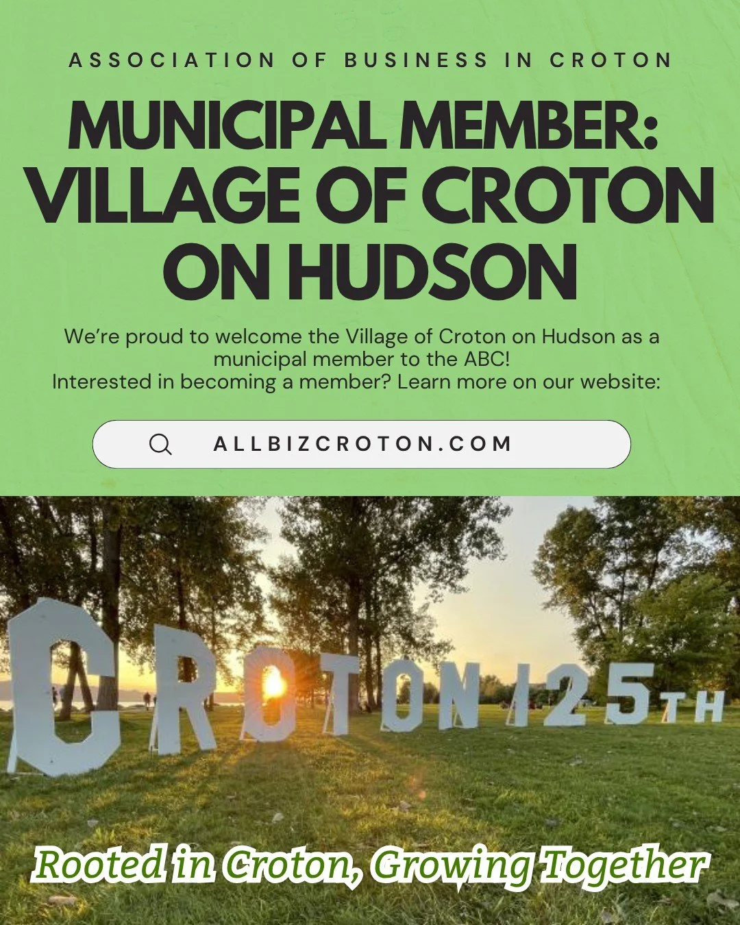 We're proud to welcome the @villageofcroton to the ABC as a municipal member! 
Interested in becoming a member? Learn more on our website, link in bio 🔗
#shopsmall #supportsmallbusiness #shoplocal #westchestercounty