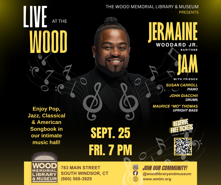 Jermaine Woodard Jr and friends Live at the Wood on Sept 25 at 7 PM.
