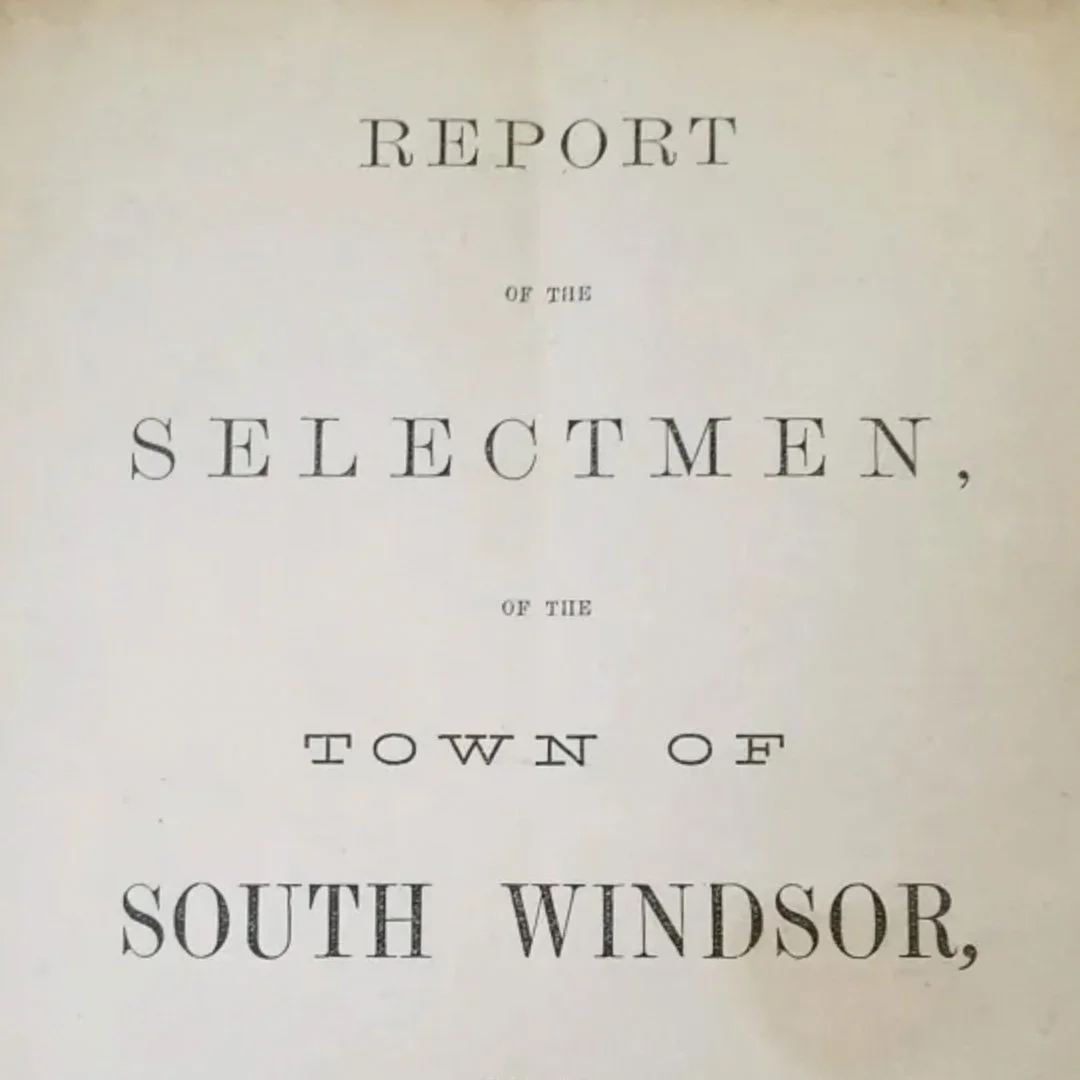 Title page of a report about the selectmen of South Windsor.