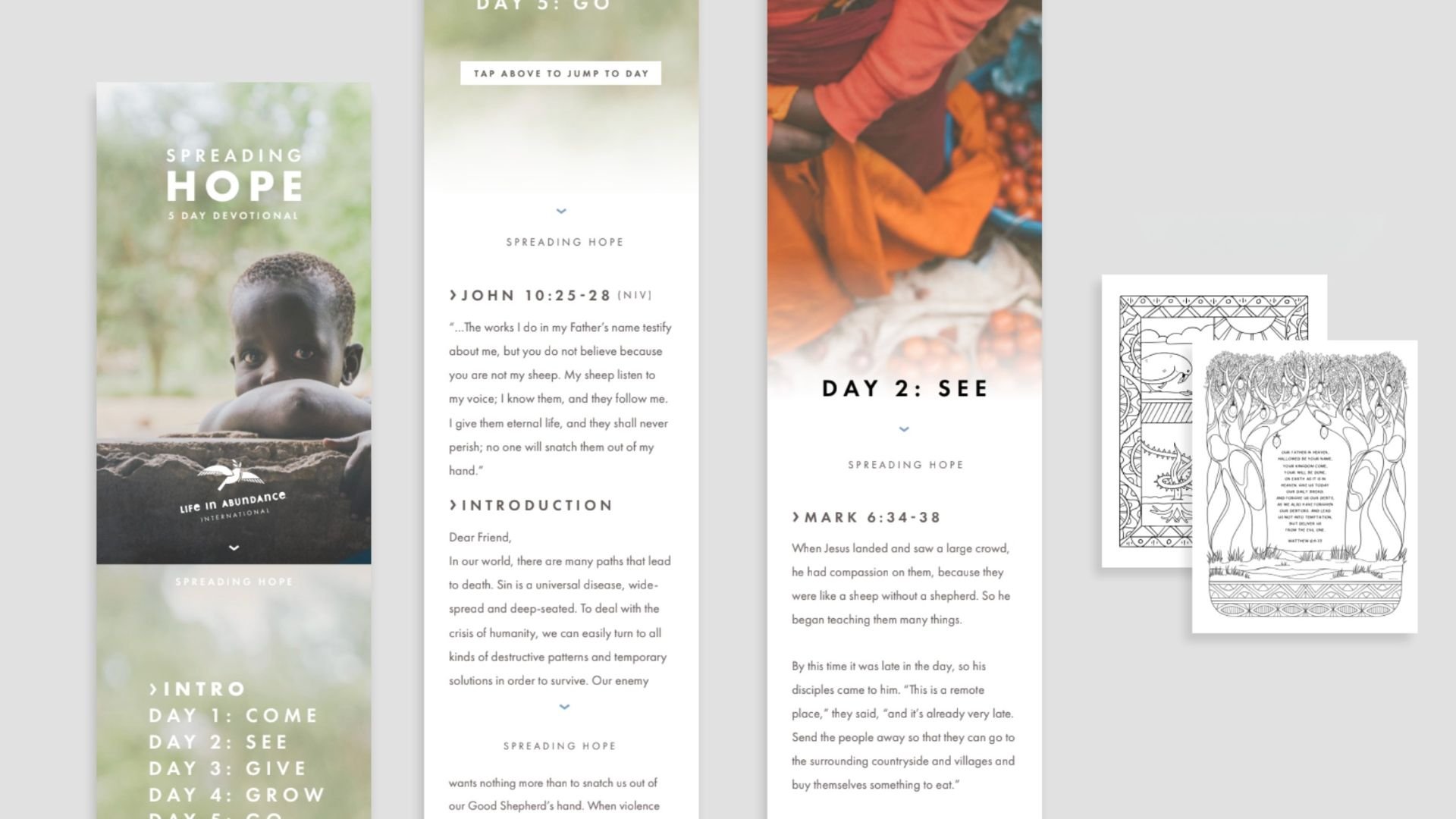 FREE DIGITAL RESOURCES -  During the height of COVID-19, we saw the emotional toll it was taking on supporters. In addition to regular updates, we created a free digital devotional with playlists and illustrated coloring pages, designed to offer rest