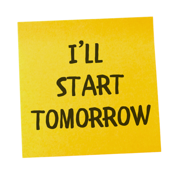sticky note - start tomorrow