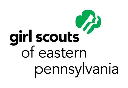 Girl Scouts logo with green trefoil and profile of a face, with text 'girl scouts of eastern pennsylvania'.