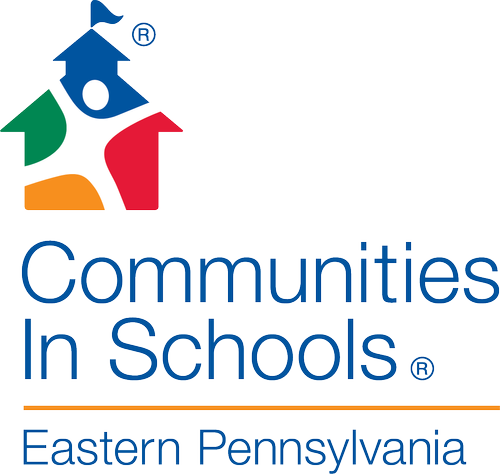 Logo for Communities In Schools Eastern Pennsylvania featuring a colorful house and a blue cityscape design.