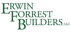 Logo for Erwin Forrest Builders, LLC in green text.