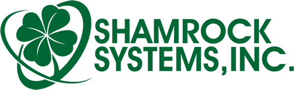 Shamrock Systems, Inc. logo with a stylized four-leaf shamrock inside a heart shape and green text.