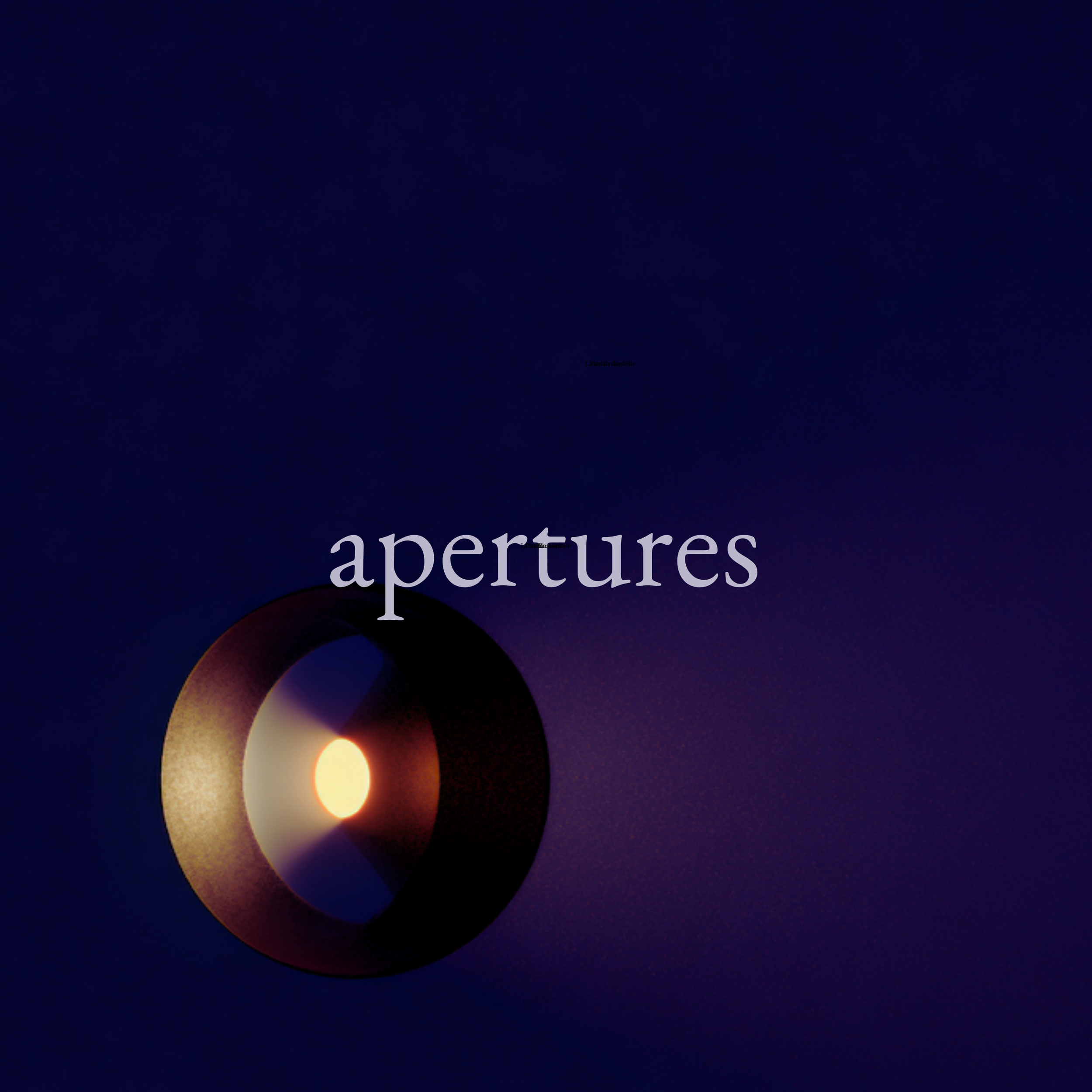 Light gold aperture shining in a dark blue background.