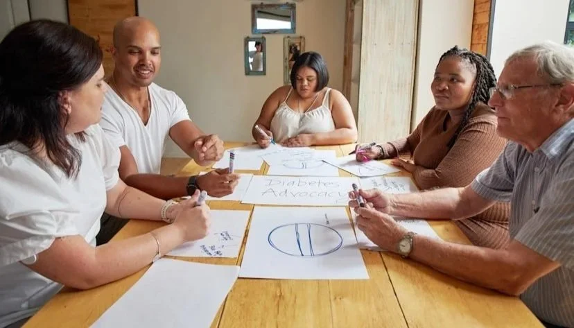 Multiracial movement building meeting with leaders in a circle practicing coalition repair and shared strategy