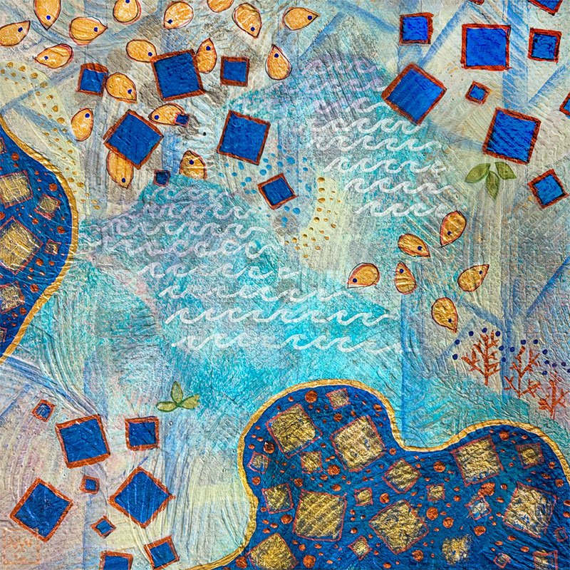 Crow Parade #1
Acrylics on paper
8" x 8"