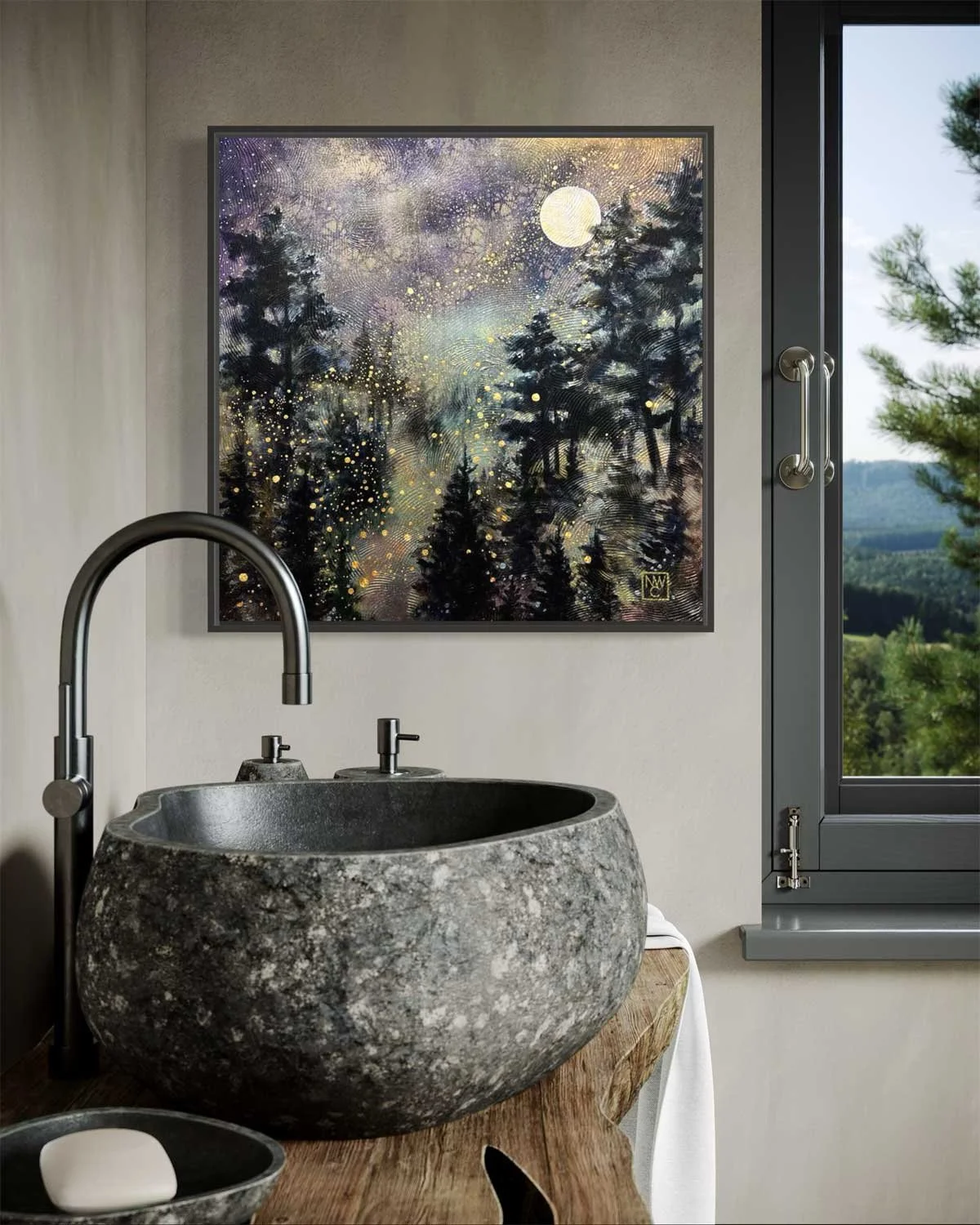 "Forest Energy 13", as shown in a fictitious interior setting.
