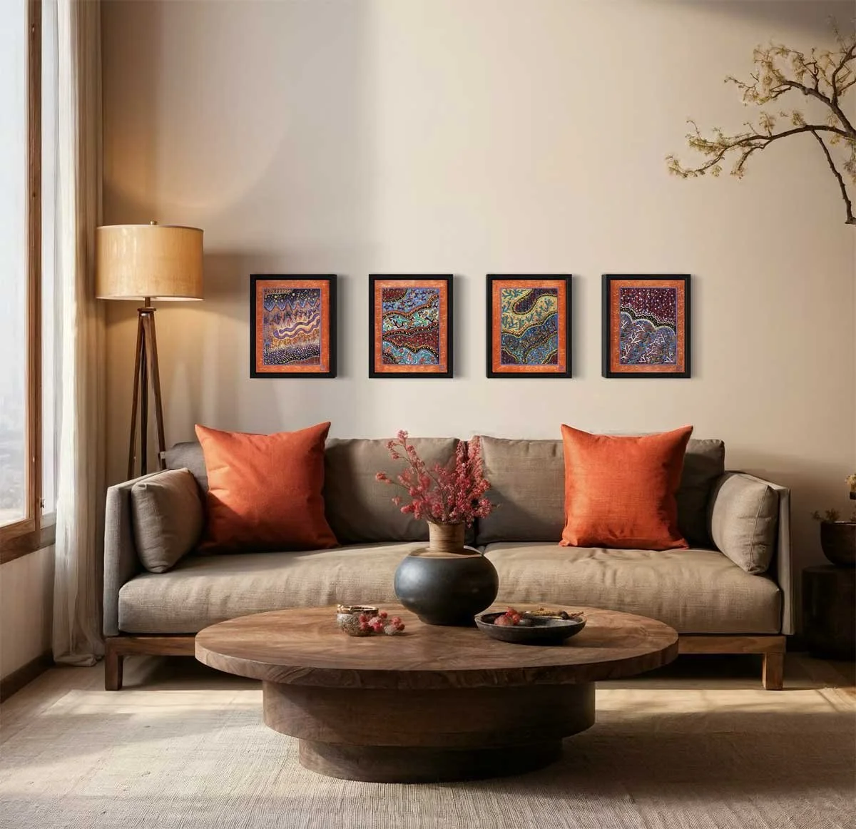 "Four Seasons", as shown in a fictitious interior setting.