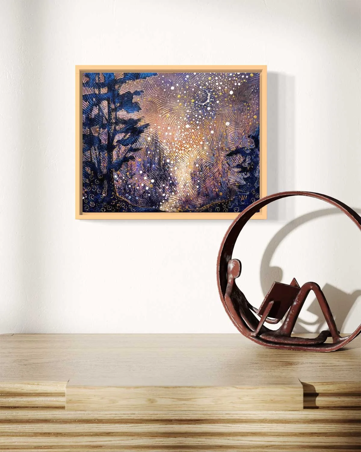 "Celestial Cascade II", as shown in a fictitious interior setting.
