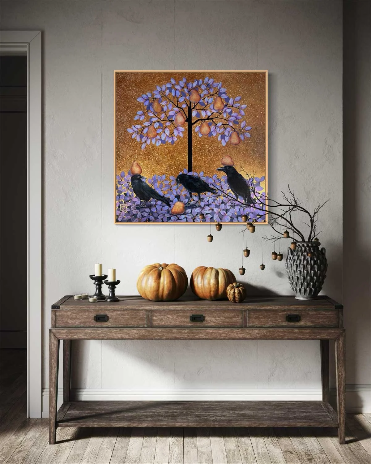 "Balancing Act" as shown in a fictitious interior setting.