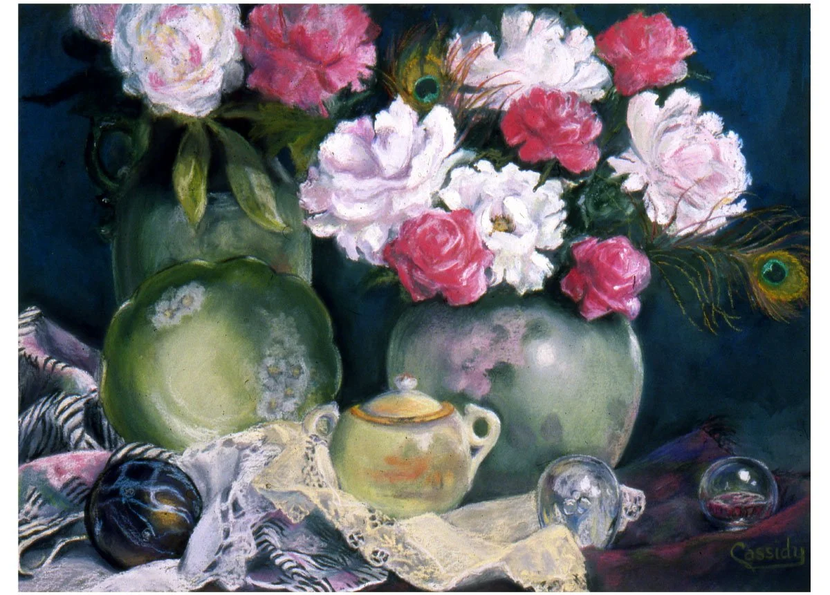 Pottery, Peonies and Paperweights (sold)