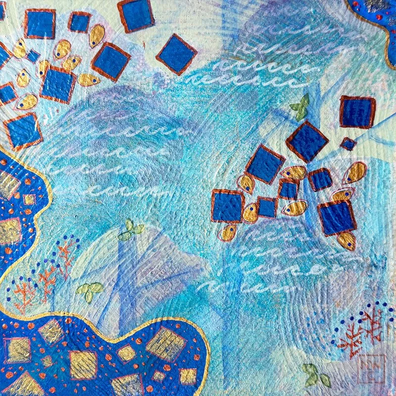 Crow Parade #5
Acrylics on paper
8" x 8"