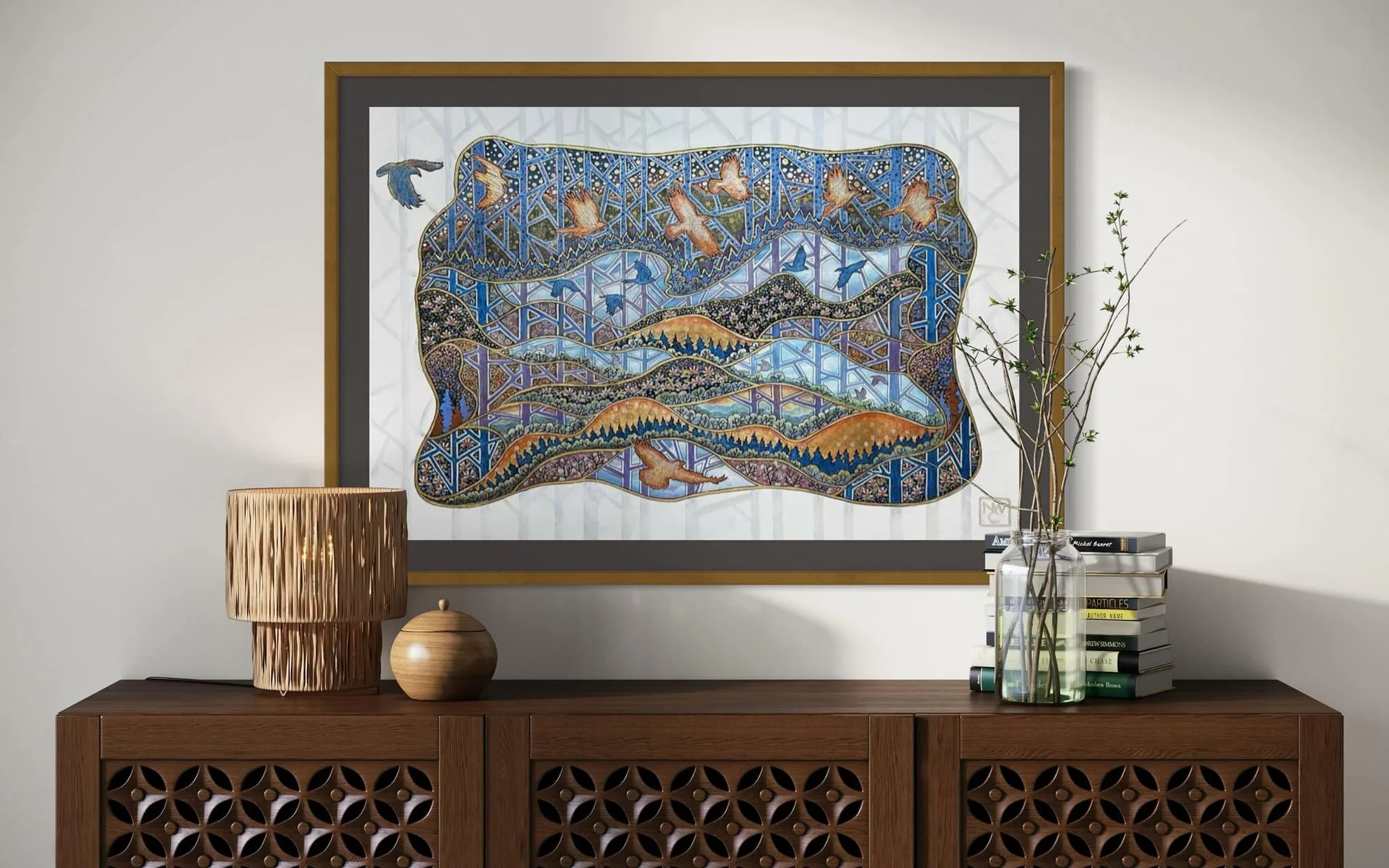 "From Nowhere to Everywhere" as shown in a fictitious interior setting.