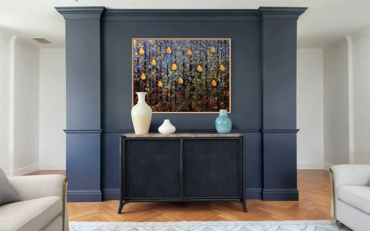 "Bountiful Abundance" as shown in a fictitious interior setting.