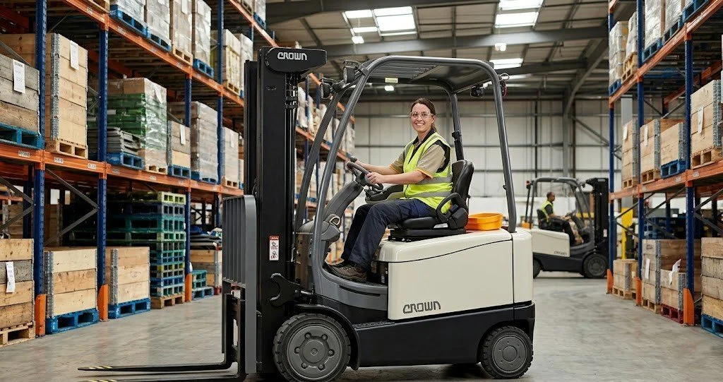 Student completing high-risk work licensing for Forklift course at Asset Training Academy